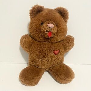 Dakin Heart Throb Brown Teddy Bear Plush 1985 Red Heart Lovey 9” Toy Stuffed